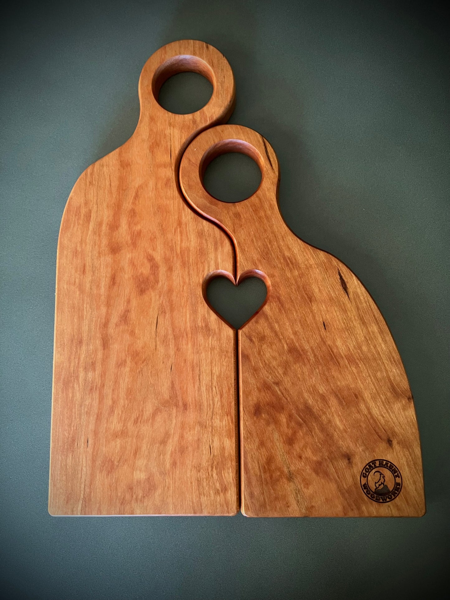 Romeo & Juliet Serving Board Pair in Cherry