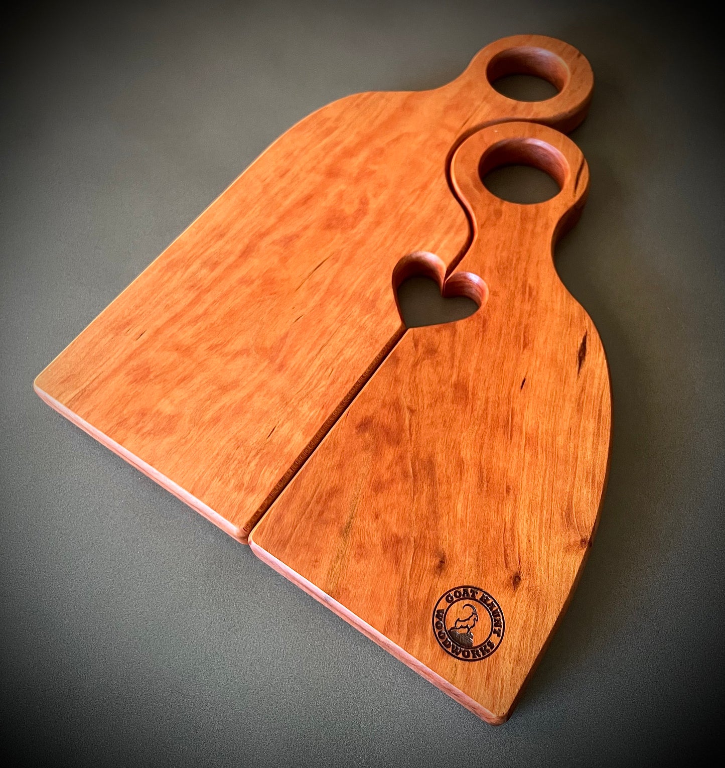 Romeo & Juliet Serving Board Pair in Cherry